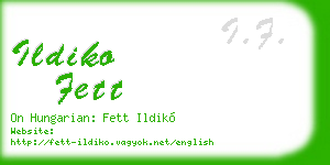 ildiko fett business card